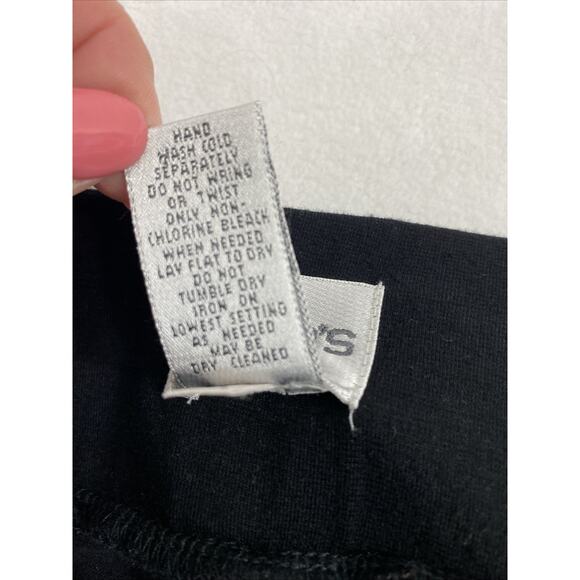 Chicos Wide‎ Leg Pants Womens Medium Black Knit Slacks Pull On Comfy - Picture 4 of 7